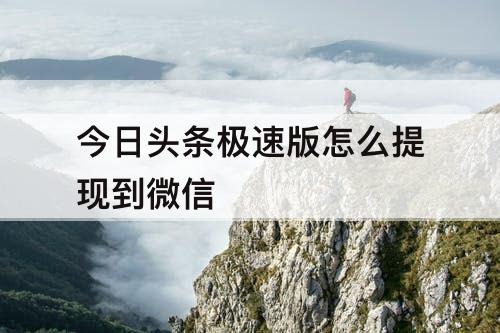 今日头条极速版怎么提现到微信
