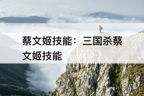 蔡文姬技能：三国杀蔡文姬技能