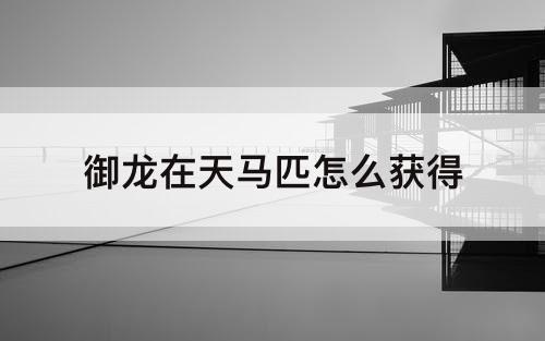 御龙在天马匹怎么获得