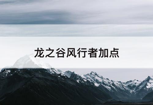 龙之谷风行者加点