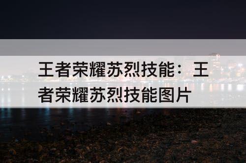 王者荣耀苏烈技能：王者荣耀苏烈技能图片