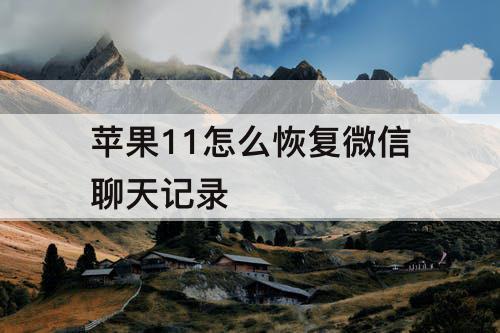 苹果11怎么恢复微信聊天记录