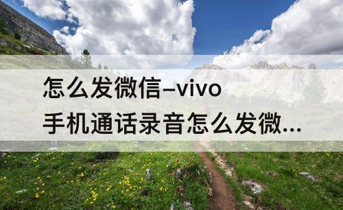 怎么发微信-vivo手机通话录音怎么发微信