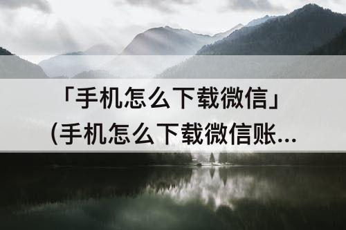 「手机怎么下载微信」(手机怎么下载微信账单)