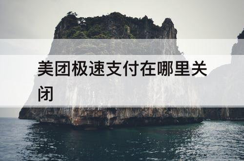美团极速支付在哪里关闭