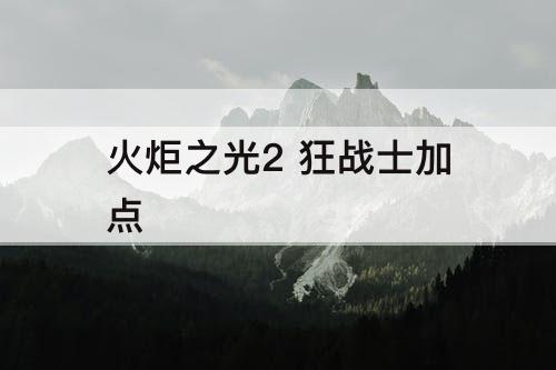 火炬之光2 狂战士加点