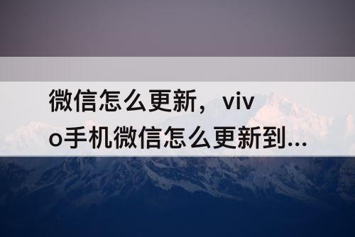 微信怎么更新，vivo手机微信怎么更新到8016