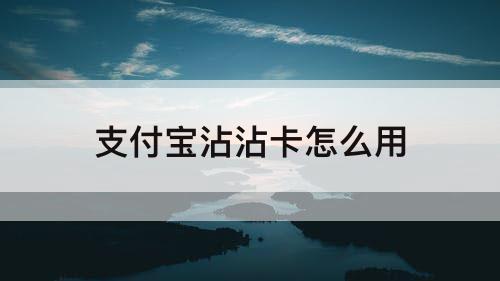 支付宝沾沾卡怎么用