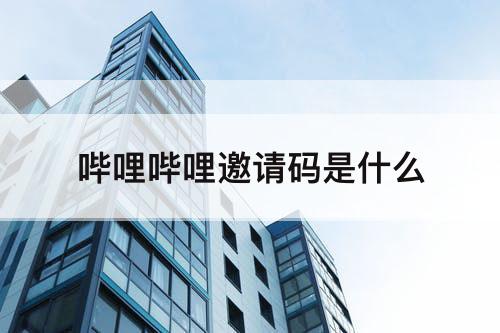 哔哩哔哩邀请码是什么