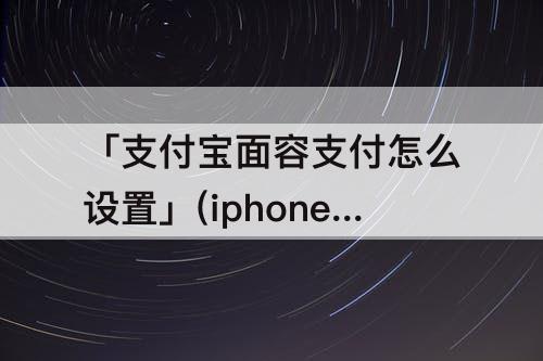 「支付宝面容支付怎么设置」(iphone13支付宝面容支付怎么设置)
