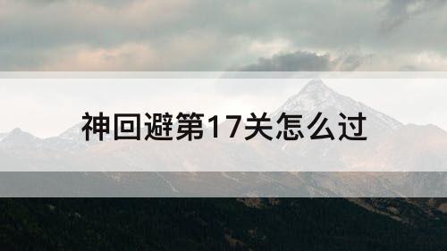 神回避第17关怎么过