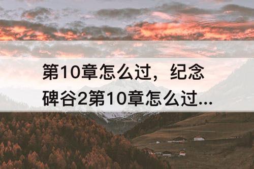 第10章怎么过，纪念碑谷2第10章怎么过关