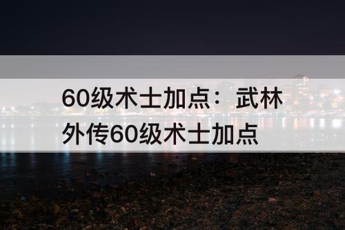 60级术士加点：武林外传60级术士加点
