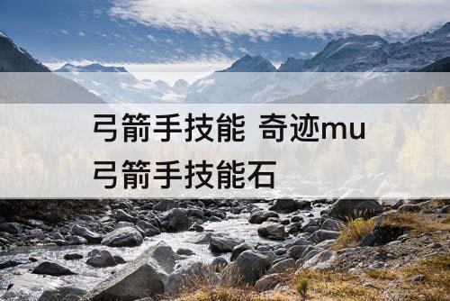 弓箭手技能 奇迹mu弓箭手技能石