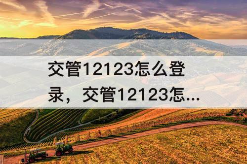 交管12123怎么登录，交管12123怎么登录车辆信息