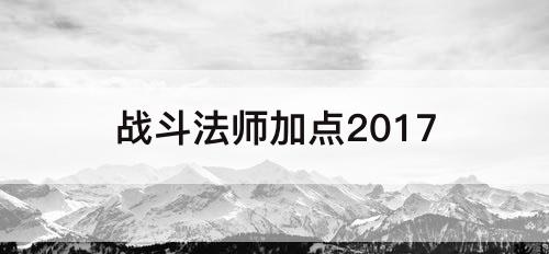 战斗法师加点2017