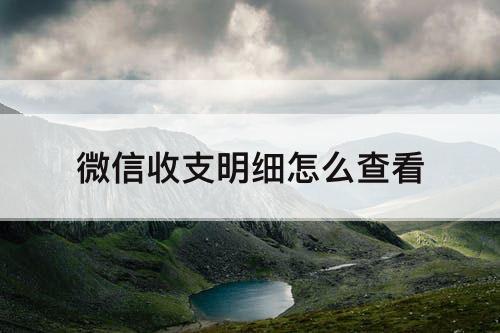 微信收支明细怎么查看
