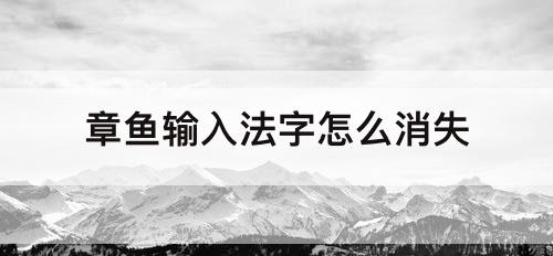 章鱼输入法字怎么消失