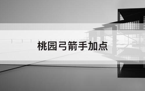 桃园弓箭手加点