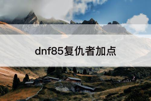 dnf85复仇者加点