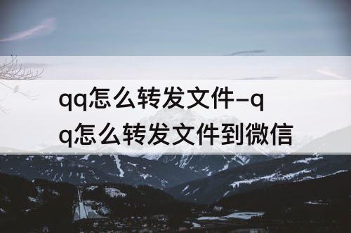 qq怎么转发文件-qq怎么转发文件到微信