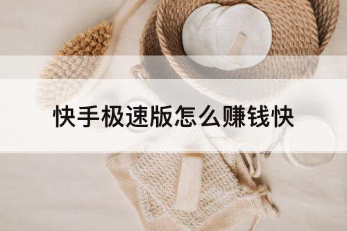 快手极速版怎么赚钱快