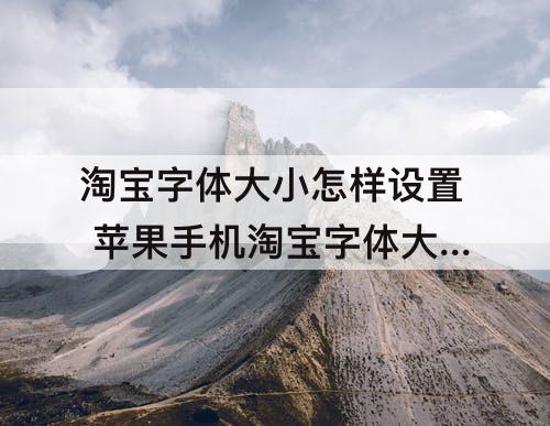 淘宝字体大小怎样设置 苹果手机淘宝字体大小怎样设置
