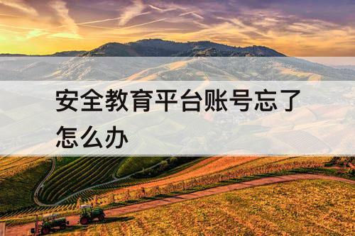 安全教育平台账号忘了怎么办