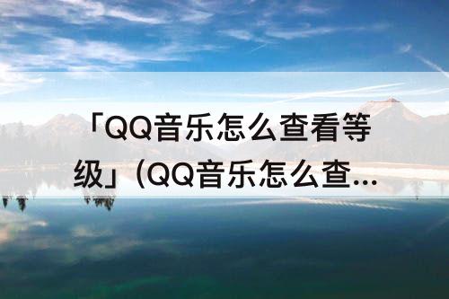 「QQ音乐怎么查看等级」(QQ音乐怎么查看等级经验)