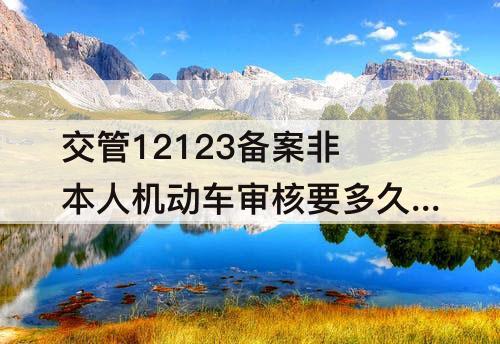 交管12123备案非本人机动车审核要多久 交管12123备案非本人机动车审核要多久杭州