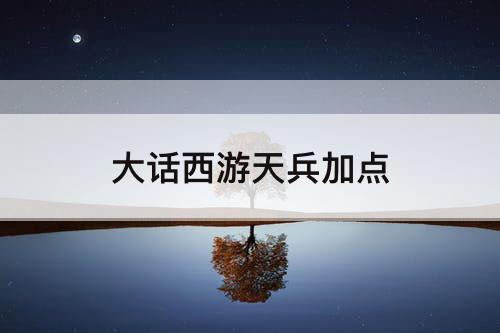 大话西游天兵加点