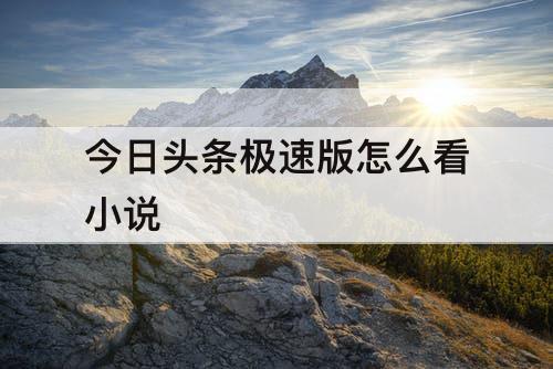 今日头条极速版怎么看小说