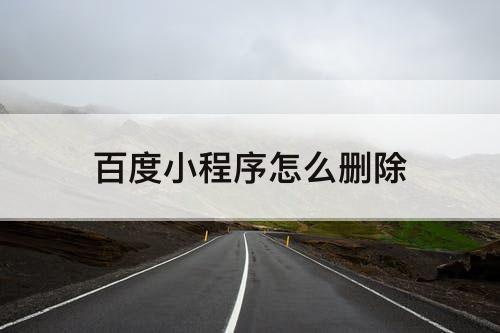 百度小程序怎么删除