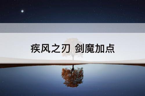 疾风之刃 剑魔加点