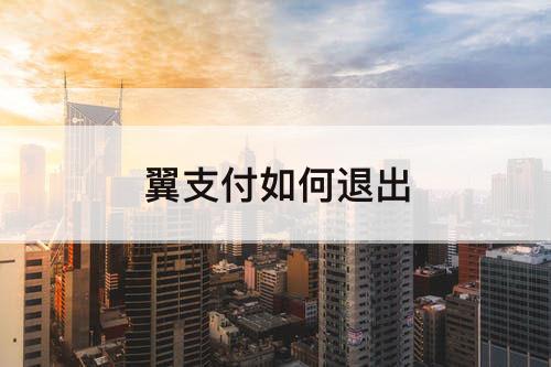 翼支付如何退出