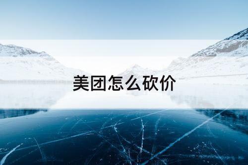 美团怎么砍价