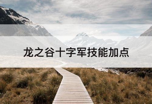 龙之谷十字军技能加点