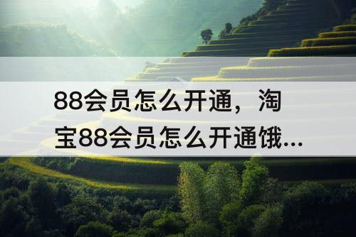 88会员怎么开通，淘宝88会员怎么开通饿了么