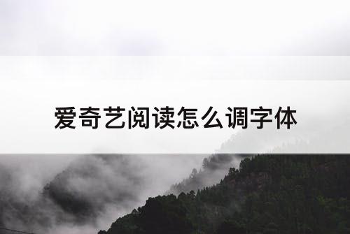 爱奇艺阅读怎么调字体