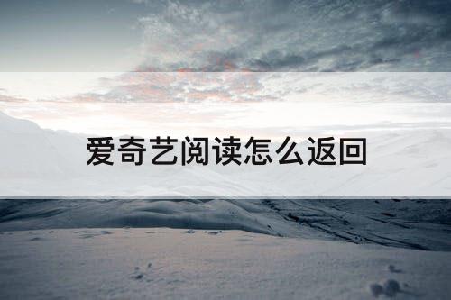 爱奇艺阅读怎么返回