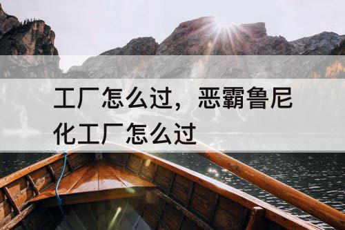 工厂怎么过，恶霸鲁尼化工厂怎么过