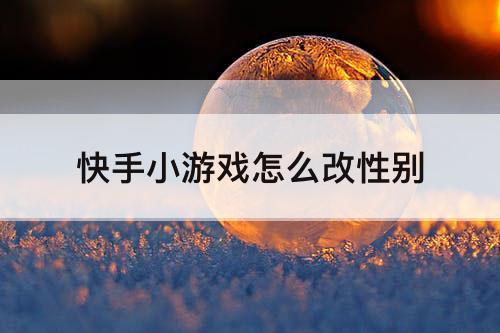 快手小游戏怎么改性别