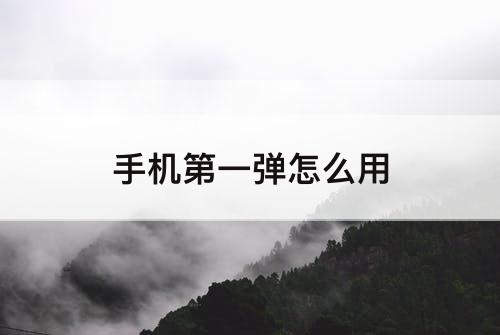 手机第一弹怎么用