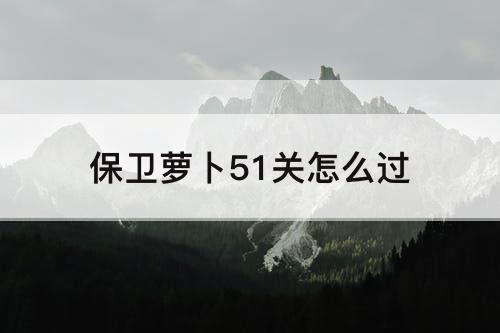 保卫萝卜51关怎么过