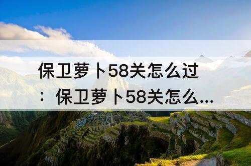 保卫萝卜58关怎么过：保卫萝卜58关怎么过不去
