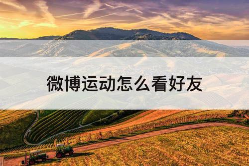 微博运动怎么看好友