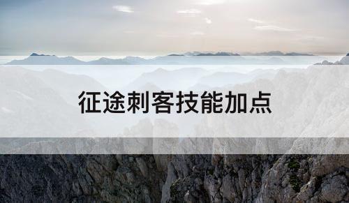征途刺客技能加点