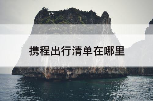 携程出行清单在哪里