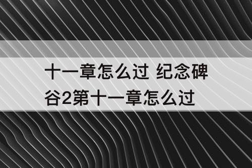 十一章怎么过 纪念碑谷2第十一章怎么过