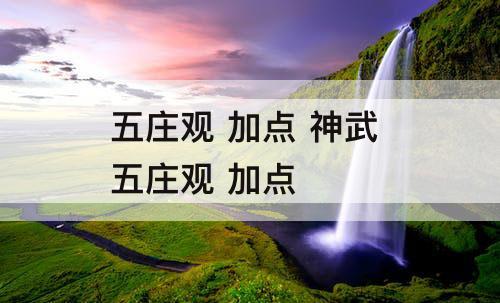 五庄观 加点 神武 五庄观 加点